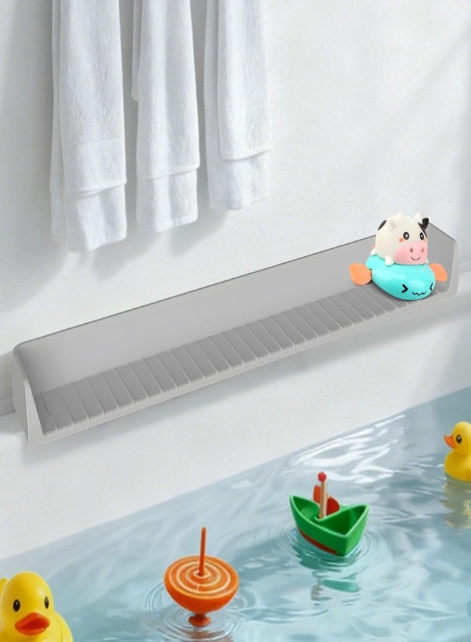 Taimimy Longer 2.6 Ft Bathtub Splash Guard for Tub, Silicone Water Splash Guard with Strong Suction Cups & Toy, Bath Toy Holder, No Mess Water Spill in Bathroom for Toddlers Kids Baby - Image 1
